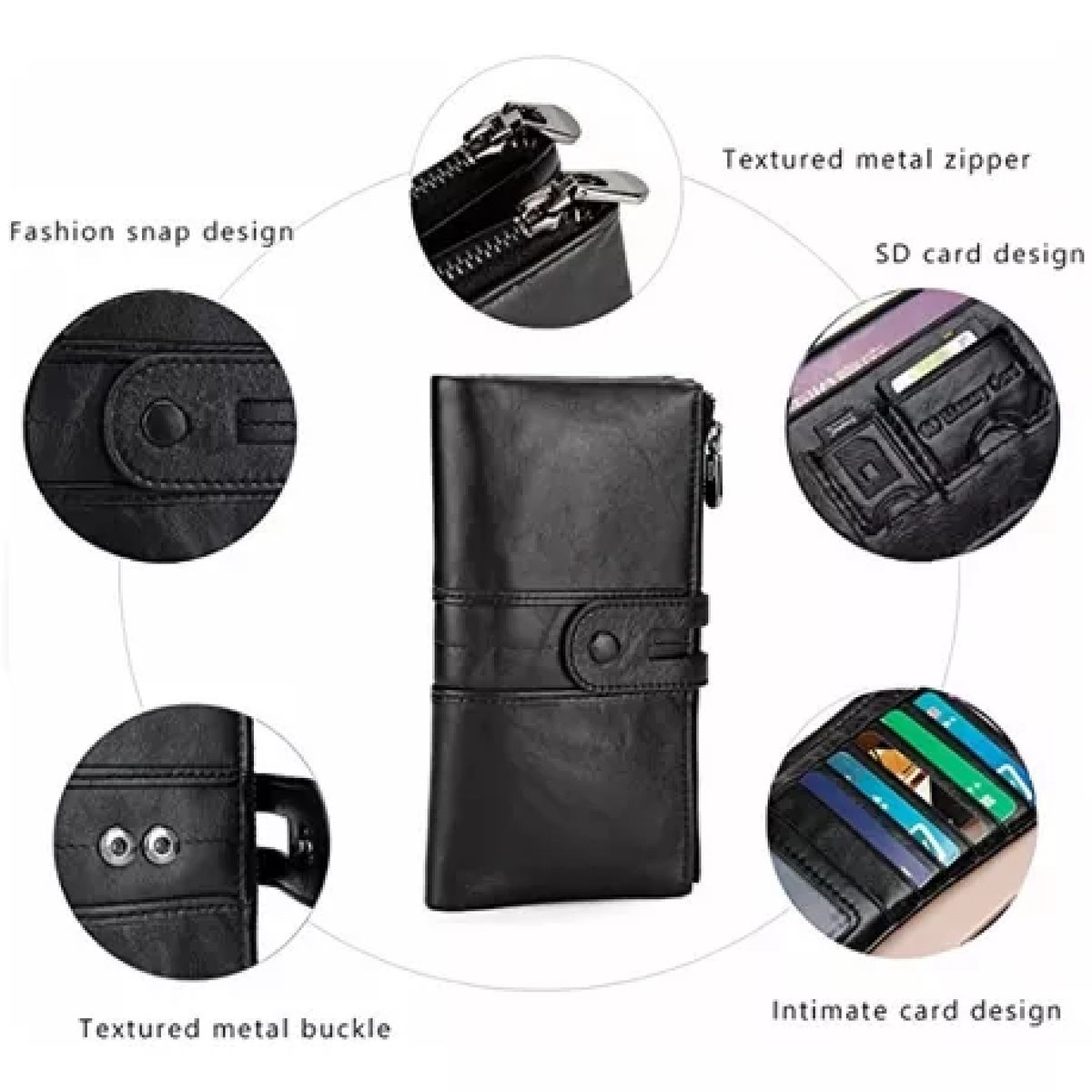 GENERICO - Billetera Larga De Mujer De Cuero Pu Monedero Cartera