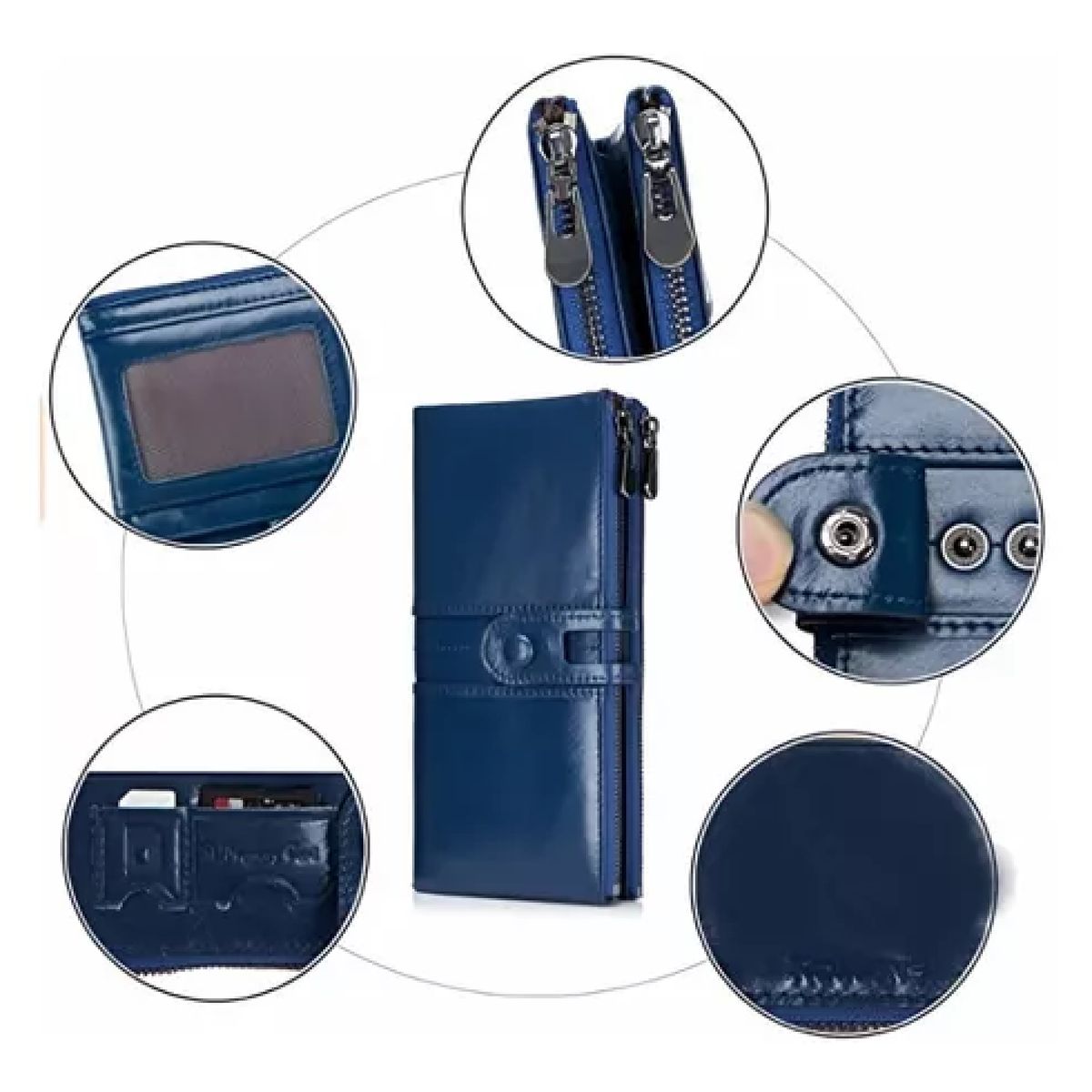 GENERICO - Billetera Larga De Mujer De Cuero Pu Monedero Cartera