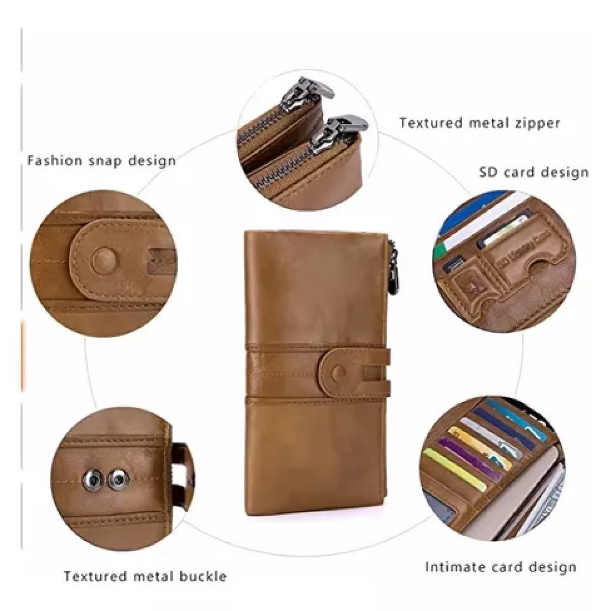 GENERICO - Billetera Larga De Mujer De Cuero Pu Monedero Cartera