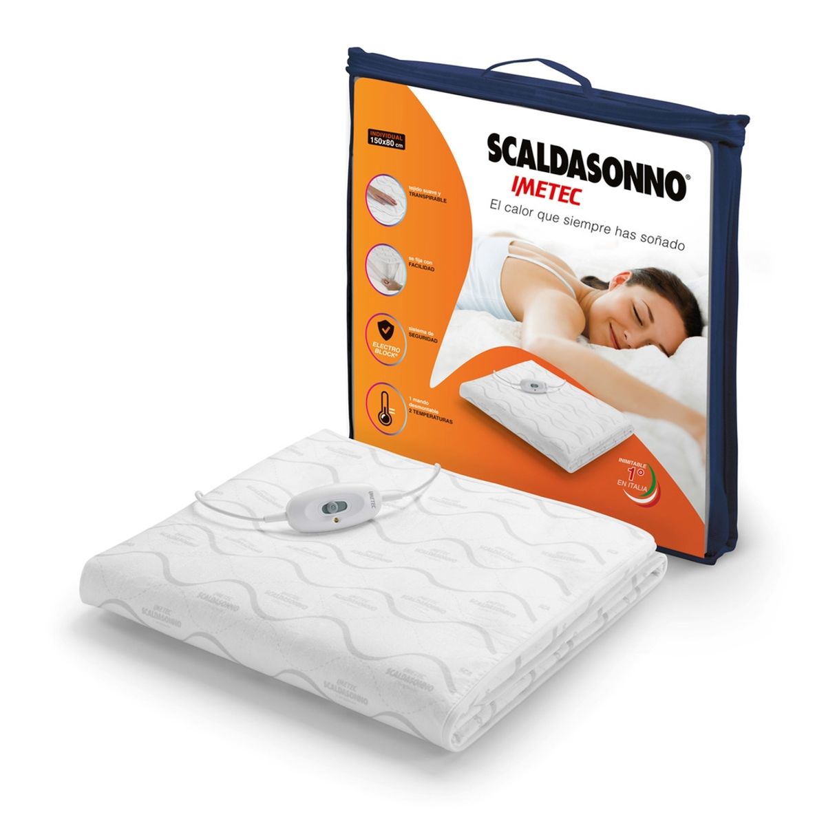 SCALDASONNO - Calienta Cama Scaldasonno 1 Plaza Individual 150x80 cm SCALDASONNO