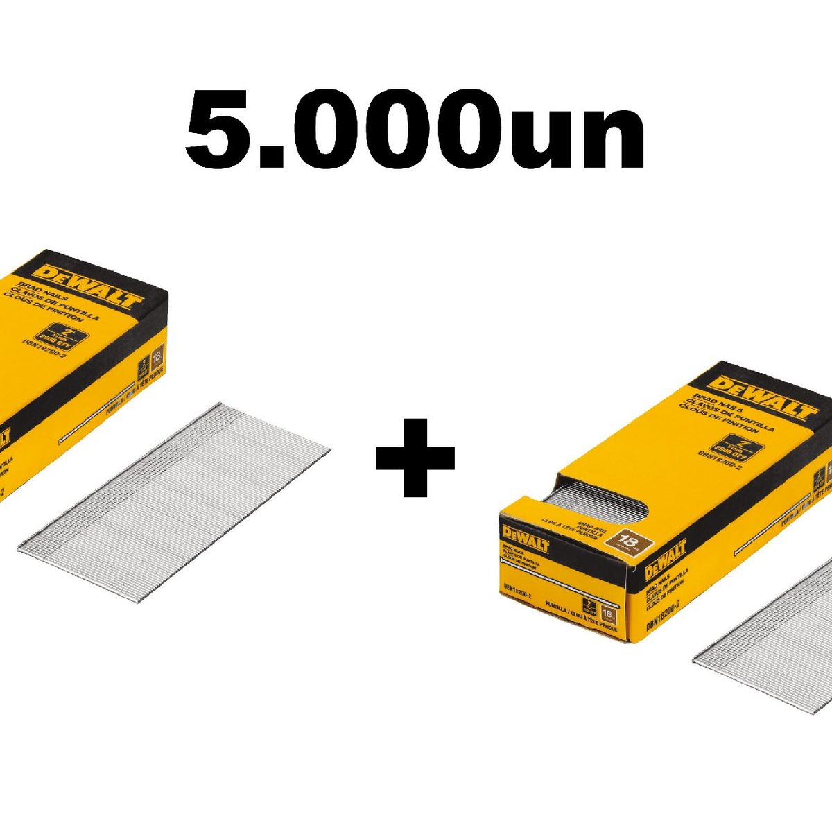 DEWALT - 2 Cajas De 2500 Clavos De Puntilla 2 18ga Dewalt Dbn18200-2