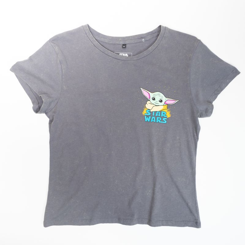 STAR WARS - Polera Mujer YOU Star Wars  Grogu Gris