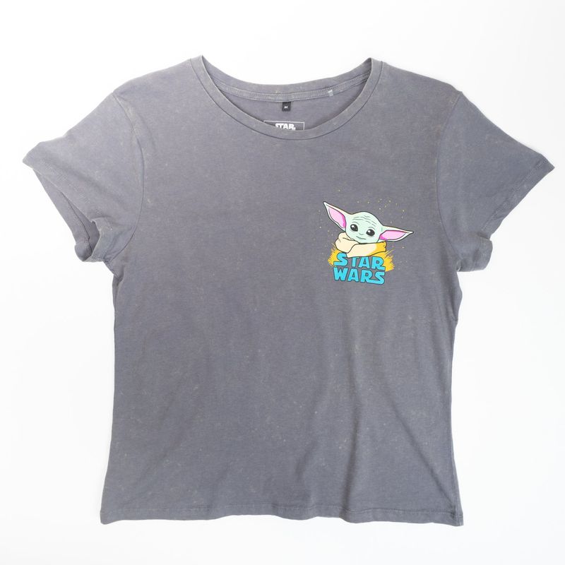 STAR WARS - Polera Mujer YOU Star Wars  Grogu Gris
