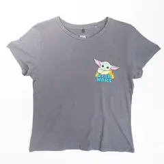 STAR WARS - Polera Mujer YOU Grogu Gris