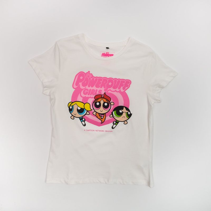 CARTOON NETWORK - Polera Mujer YOU Cartoon Network Chicas Superpoderosas Blanco