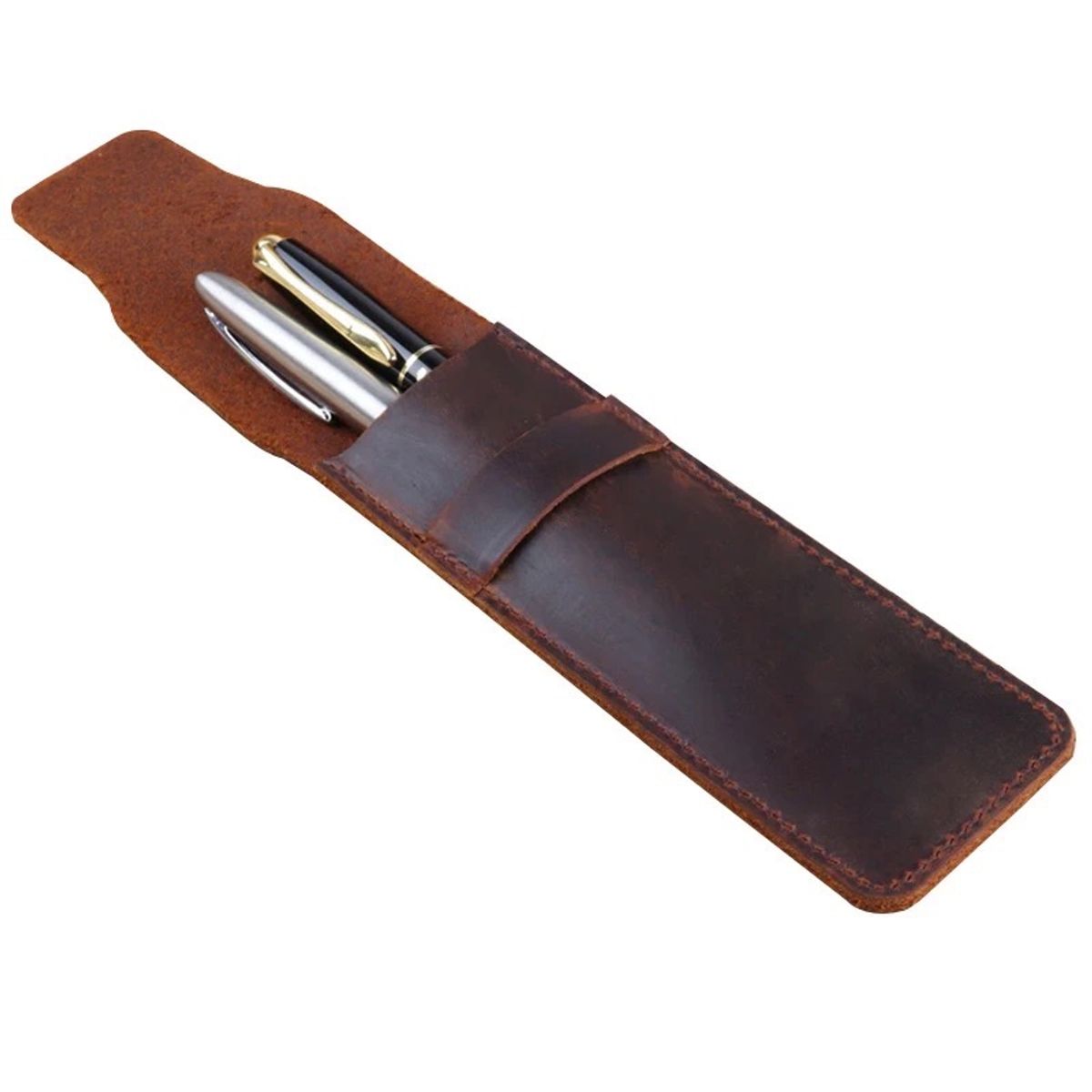 MERCADO CBF - Porta Lápices De Cuero Elegante Funda Portalápices Cuero