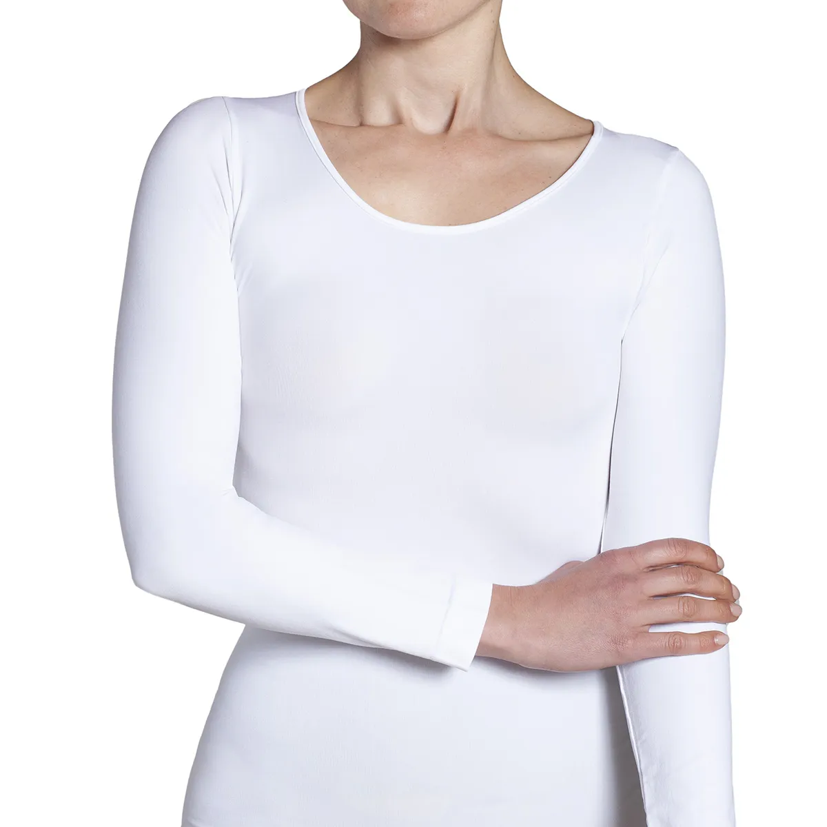 MONARCH - Polera Esencial Manga Larga Blanco Monarch