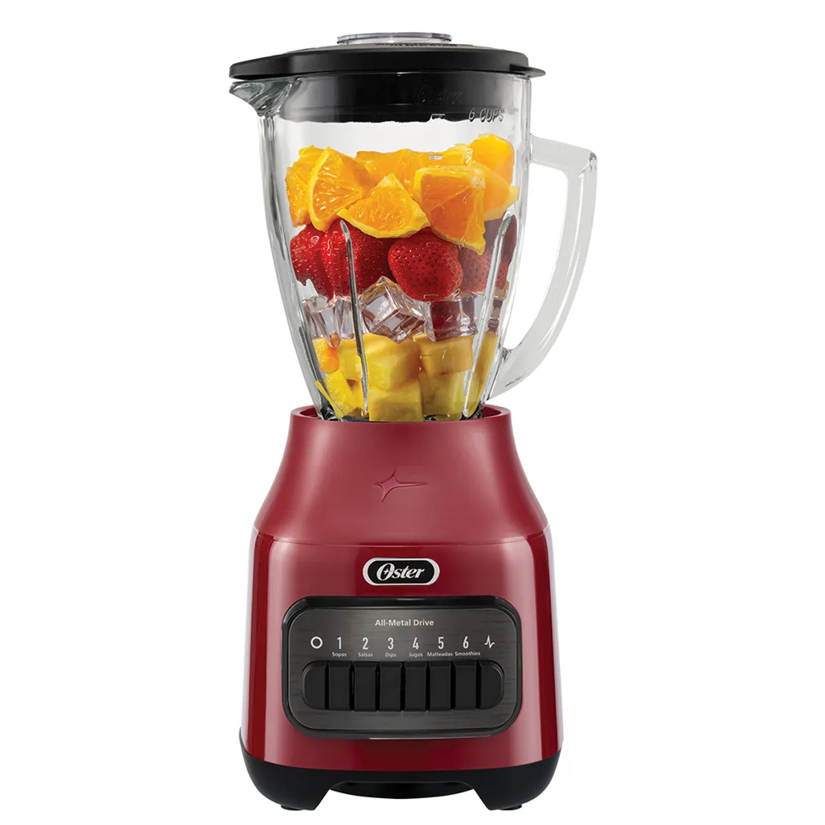 OSTER - Licuadora Oster® Vaso De Vidrio Y 6 Vel Más Pulso Blstpegrpb