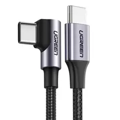 UGREEN - Cable USB-C 2.0 a USB-C 2.0 en ángulo 3A trenzado 1m
