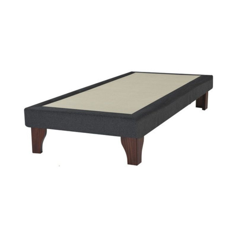DULCES SUEÑOS - Base De Cama Europea Gris Oscuro Felpa 1.5 Plaza 105X190