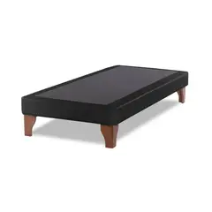 DULCES SUEÑOS - Base De Cama Europea Negro Felpa 1.5 Plaza 105X190