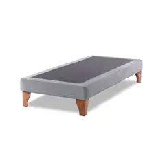 DULCES SUEÑOS - Base De Cama Europea Gris Claro Lino 1.5 Plaza 105X190