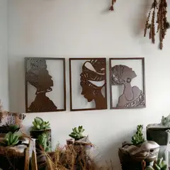 GENERICO - Cuadros Damas Africanas Artesanal x 3 Unidades