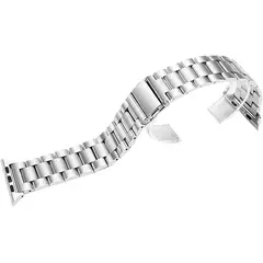 GENERICO - Correa Acero Inoxidable compatible con Apple Watch Plata 38-40-41 mm