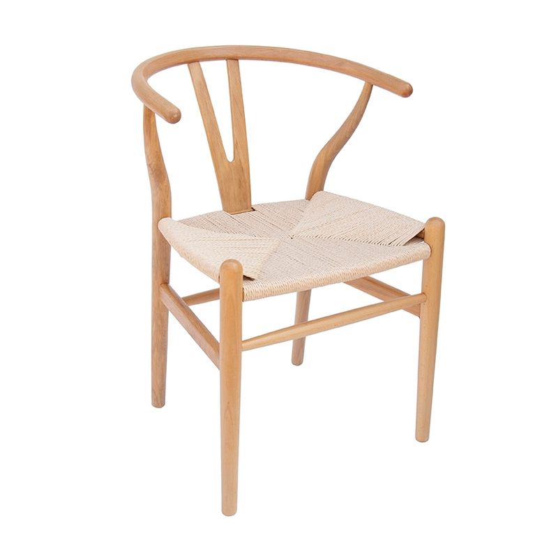 MEYA MUEBLES - Silla Wishbone Natural de madera 76x55x52