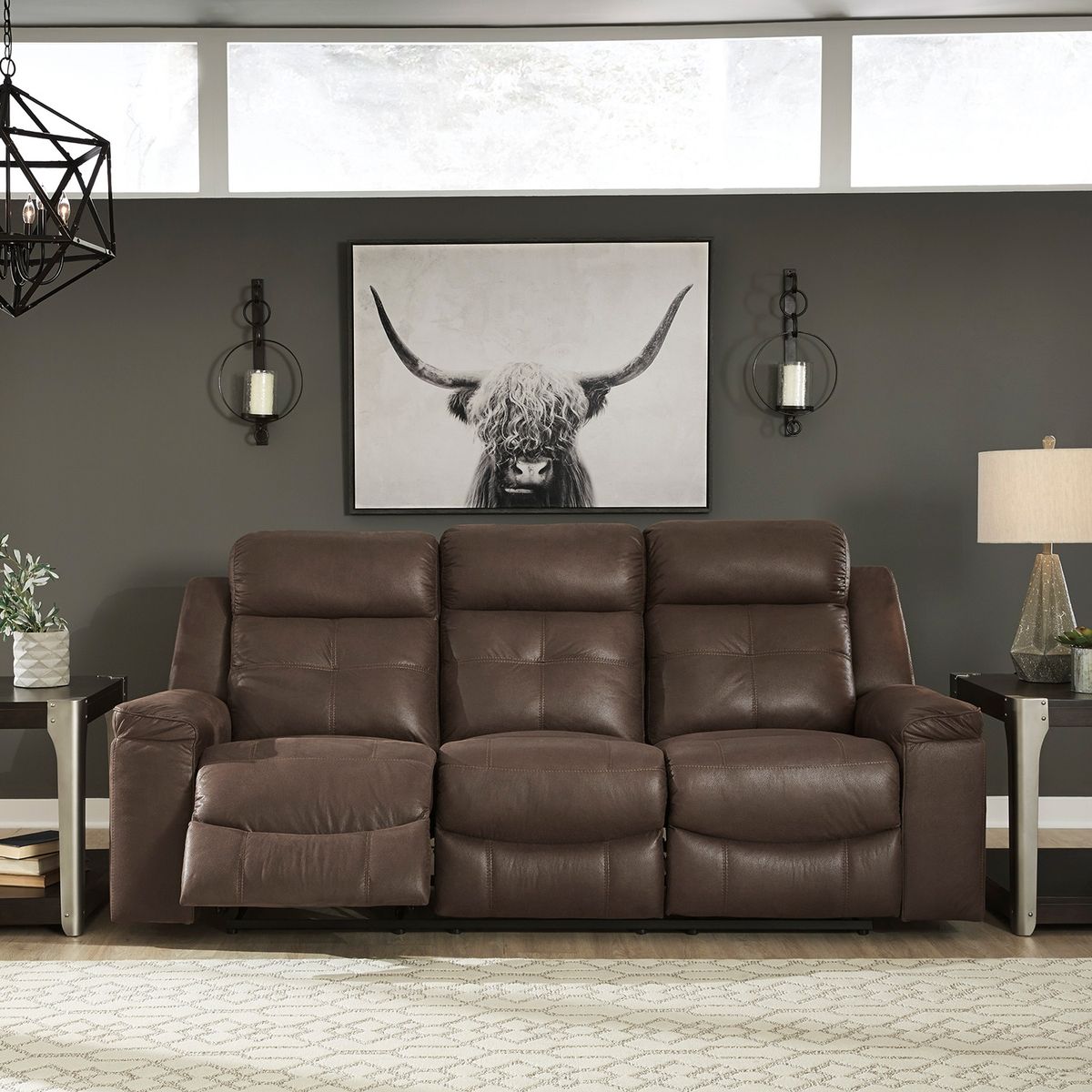 ASHLEY - Sofá reclinable 3 cuerpos Jesolo coffee.