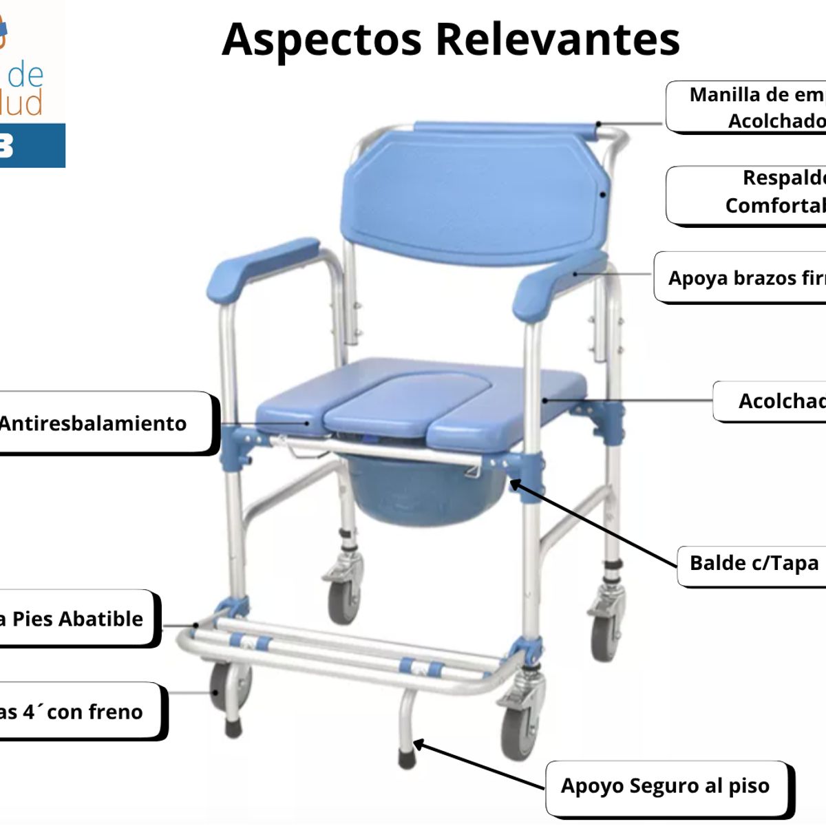 SUNCARE - Silla Baño y Ducha con Ruedas KDB697