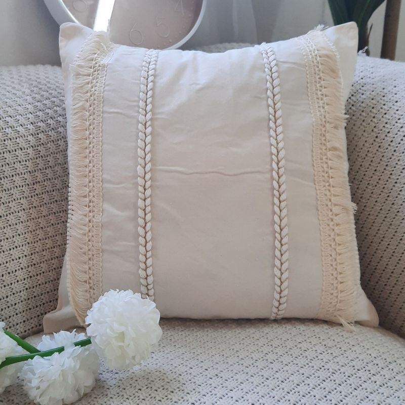 LOVE HOME DECO & LIVING - Cojin de Lino Trenza Crema