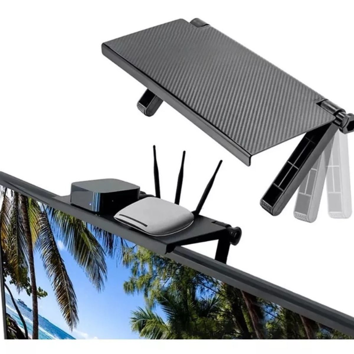 GENERICO - Soporte Deco Router Dvd Repisa Plegable Tv Monitor