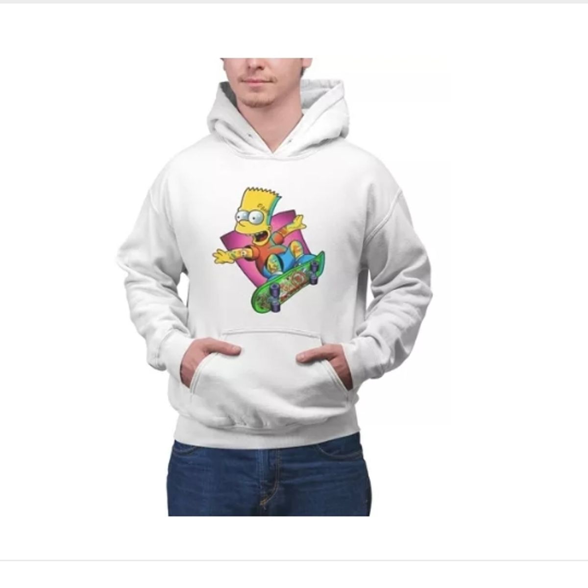 GENERICO - Polerón Bart Simpsons Patineta Algodon Estampado