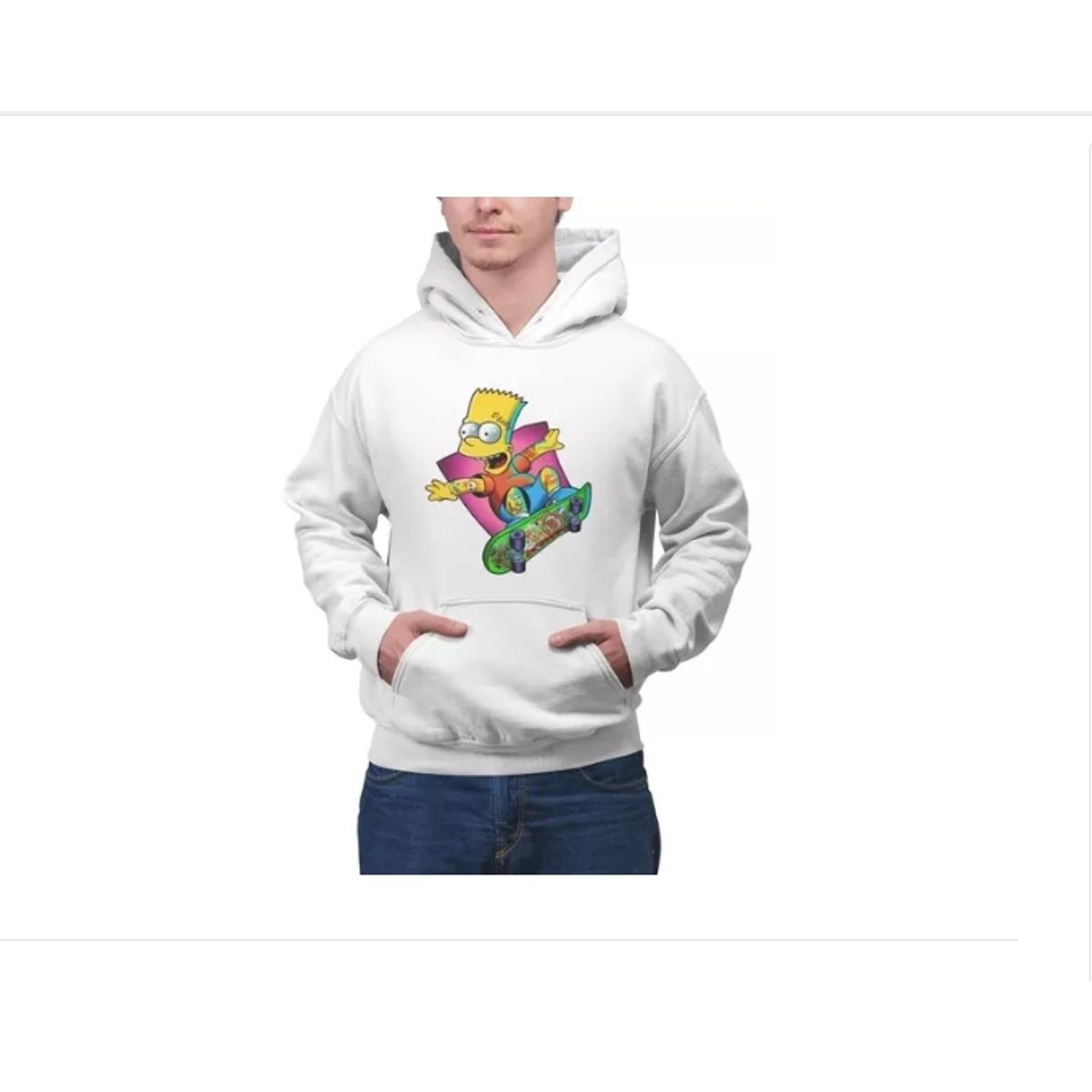 GENERICO - Polerón Bart Simpsons Patineta Algodon Estampado