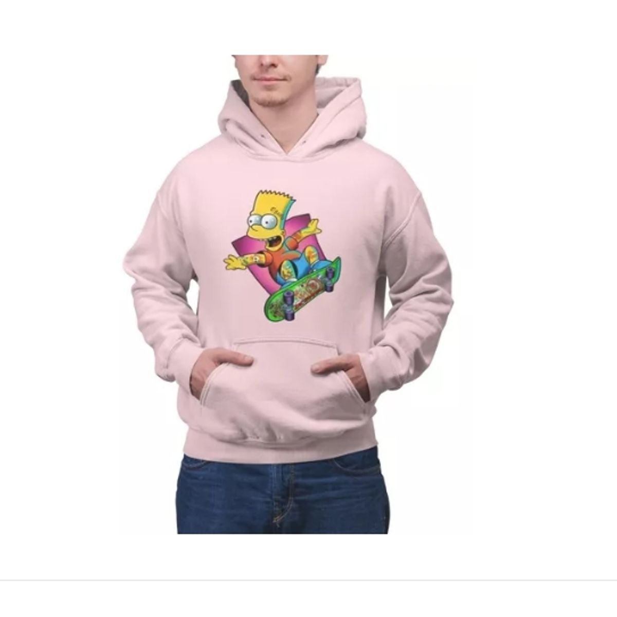GENERICO - Polerón Bart Simpsons Patineta Algodon Estampado