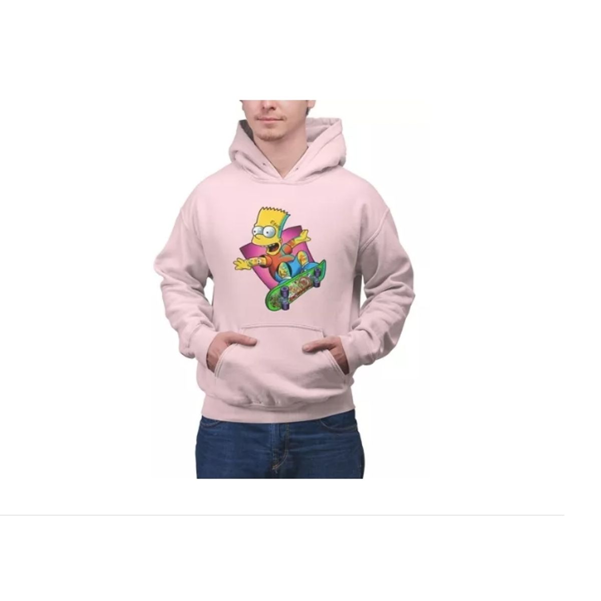 GENERICO - Polerón Bart Simpsons Patineta Algodon Estampado