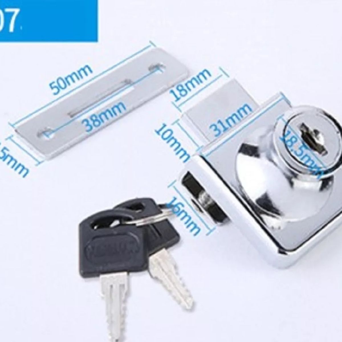 GENERICO - Cerradura Puerta Vidrio Mueble Simple De 3 A 8mm……