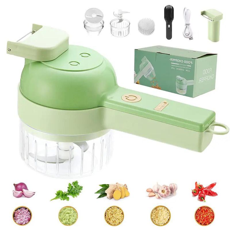 GENERICO - Picador Cortador De Verduras Eléctrico 4 en 1 Rebanador…
