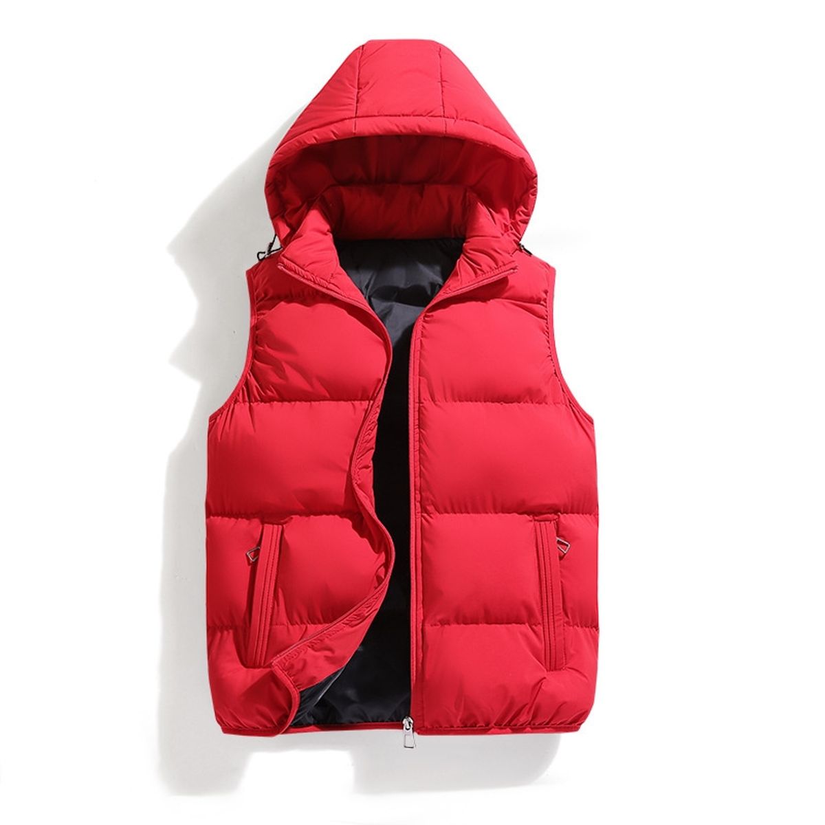 GENERICO - Hombre casual con capucha top coat-Rojo.
