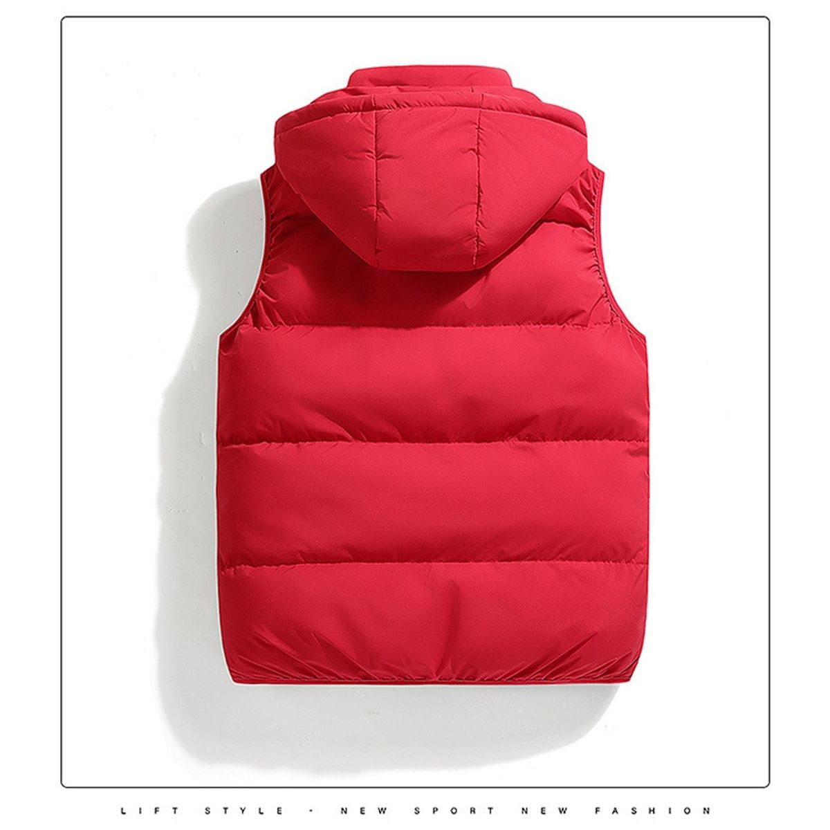 GENERICO - Hombre casual con capucha top coat-Rojo.