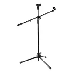 PHILCO - Atril Para 2 Micrófonos - Doble Pinza - Altura Regulable.