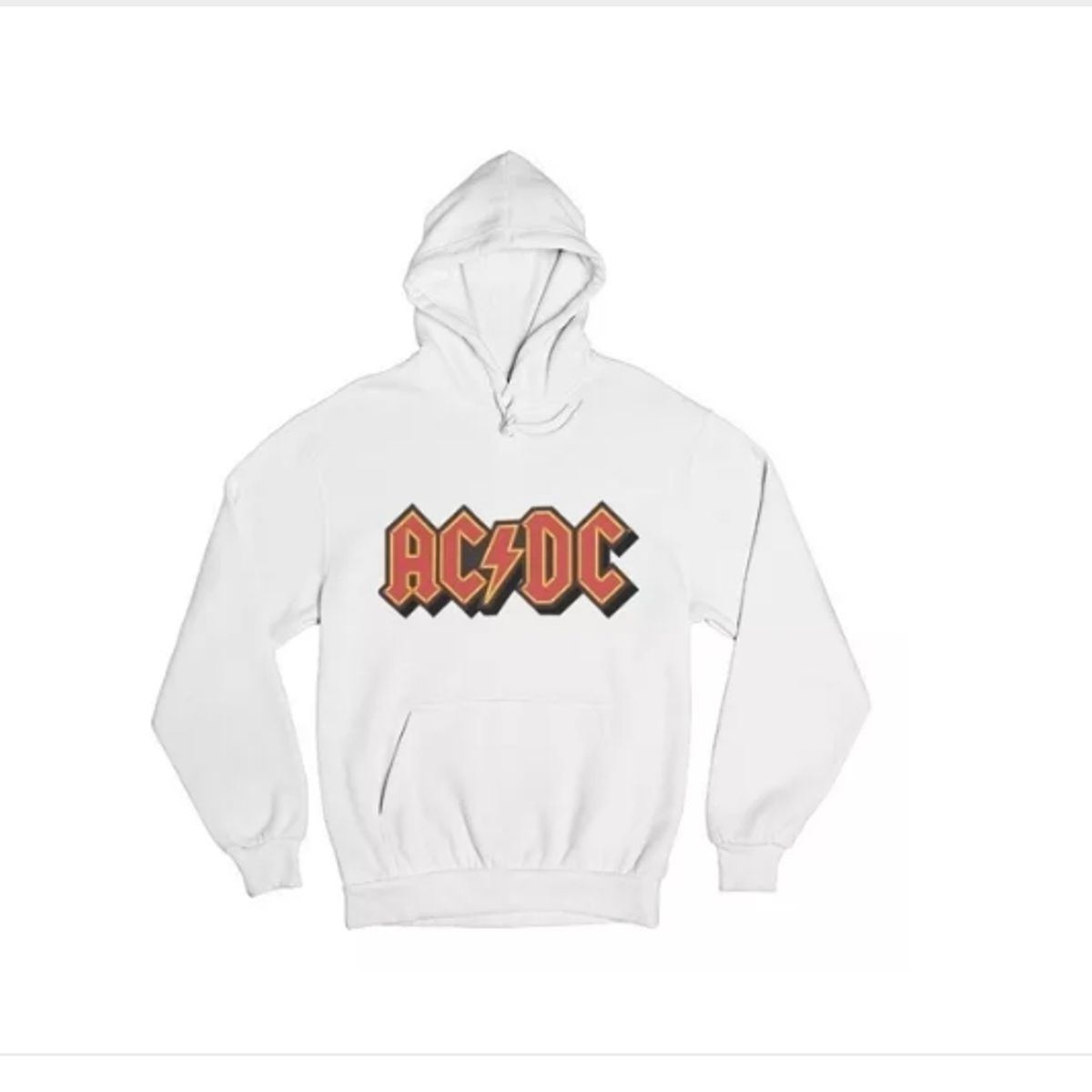 GENERICO - Polerón Unisex Acdc Banda Rock Letras Rojo Algodon