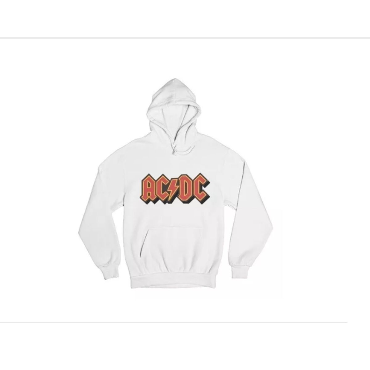 GENERICO - Polerón Unisex Acdc Banda Rock Letras Rojo Algodon