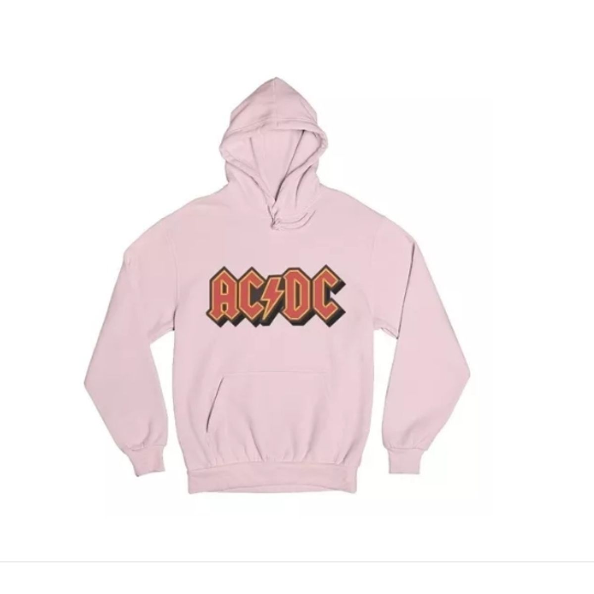 GENERICO - Polerón Unisex Acdc Banda Rock Letras Rojo Algodon