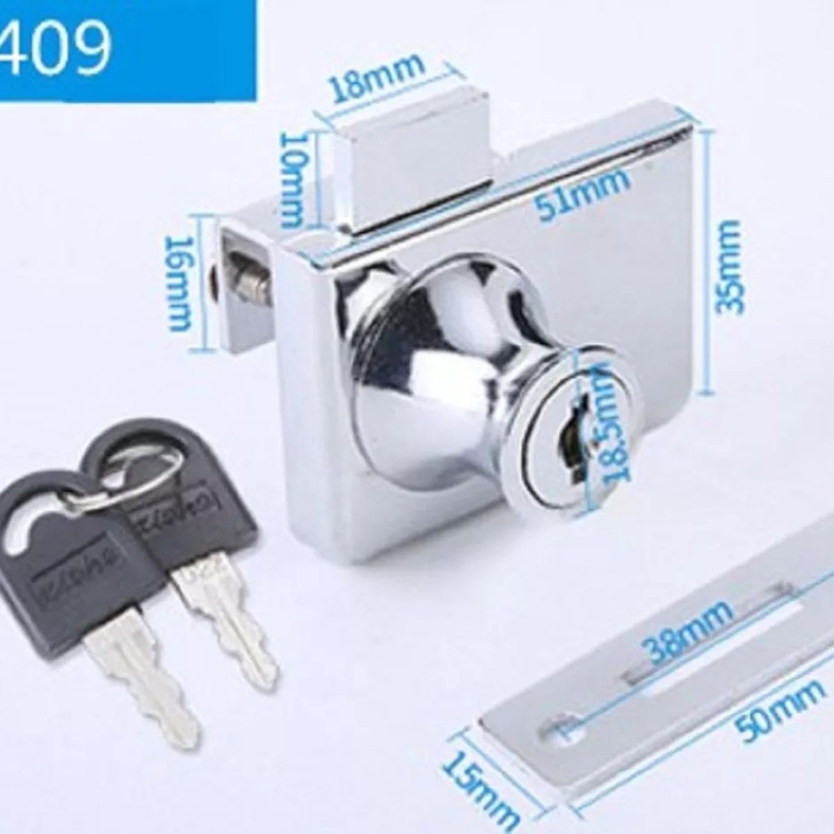 GENERICO - Cerradura Puerta Vidrio Mueble Doble De 3 A 8mm…