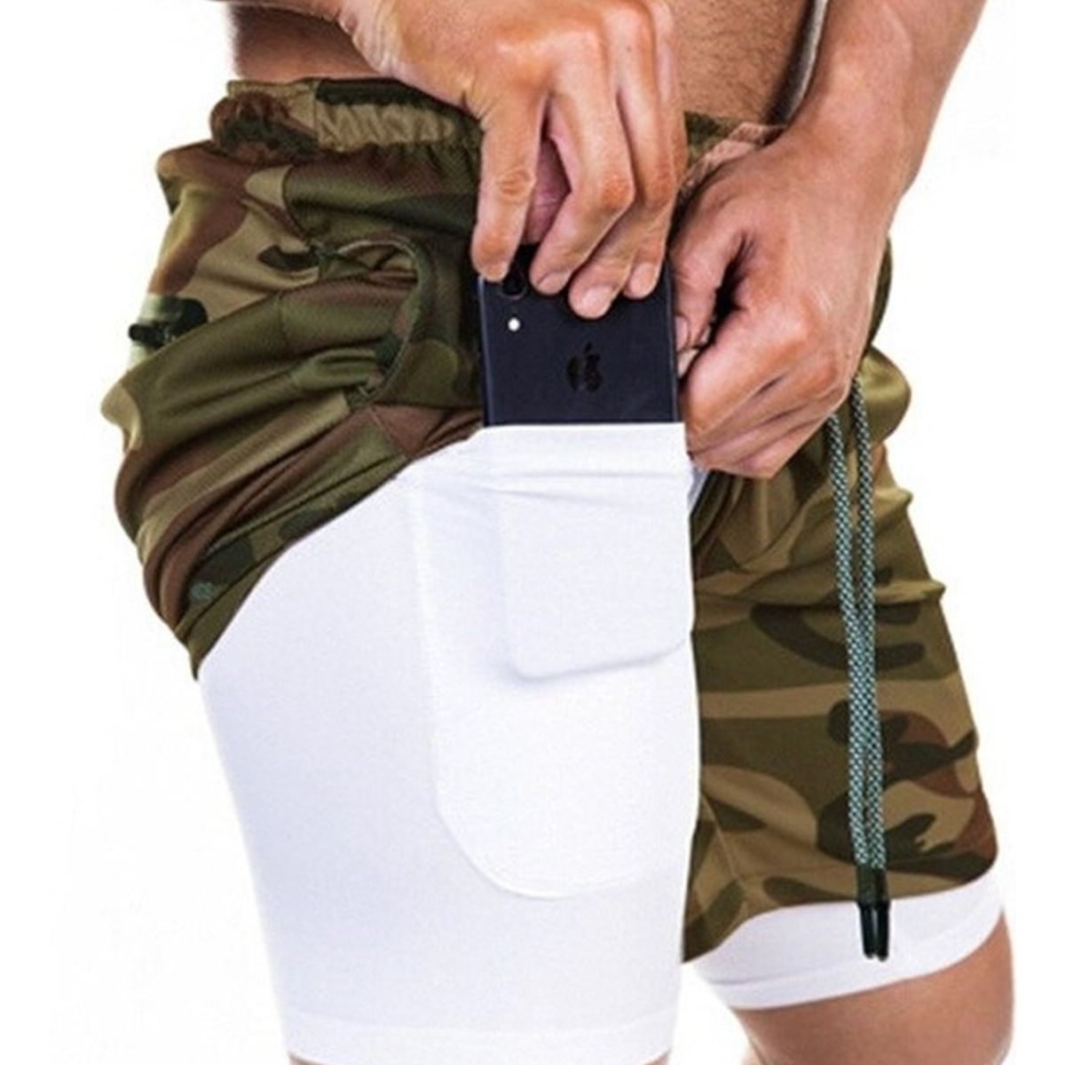 OEM - Short Gimnasio Hombre Con Calza Y Bolsillo Para Celular