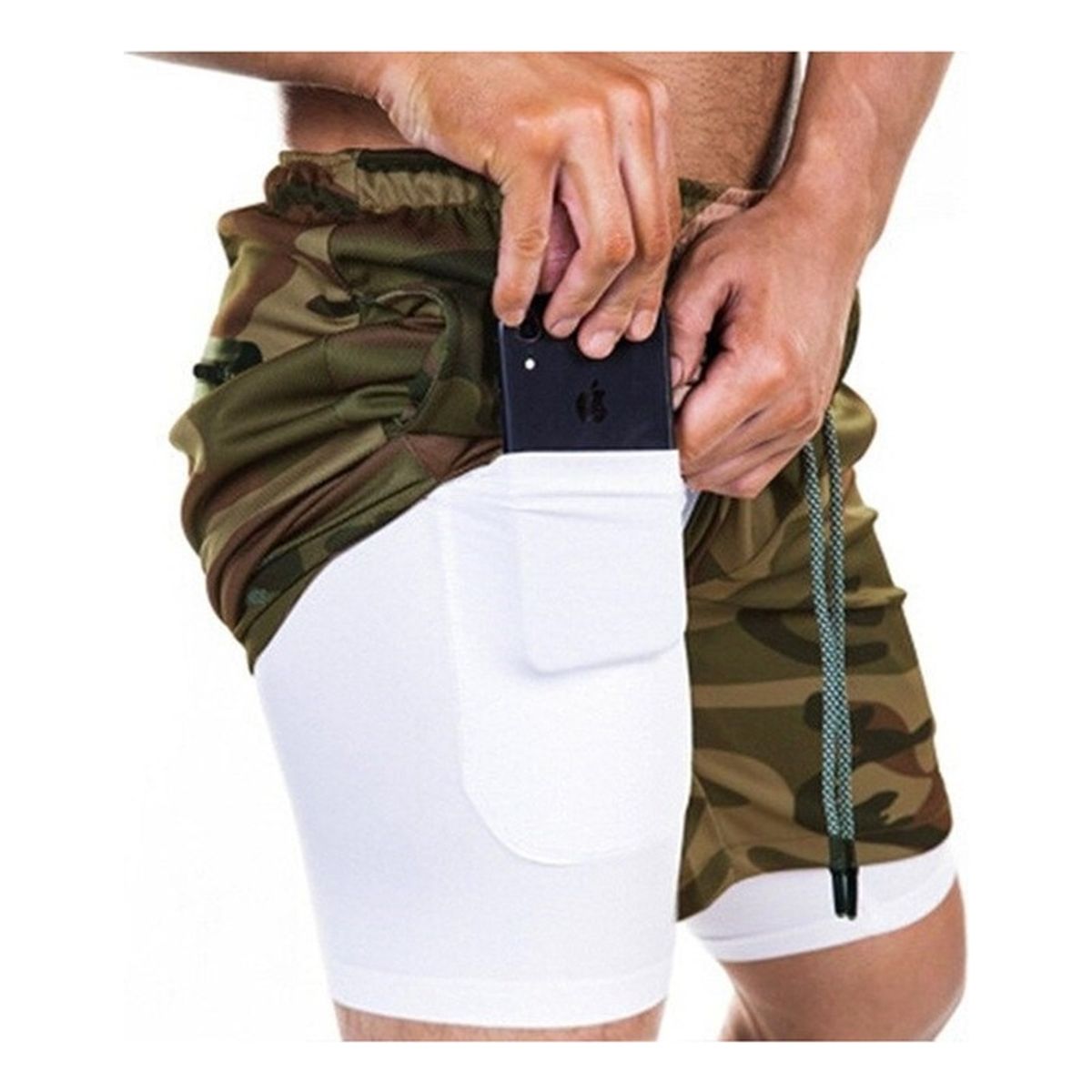 OEM - Short Gimnasio Hombre Con Calza Y Bolsillo Para Celular