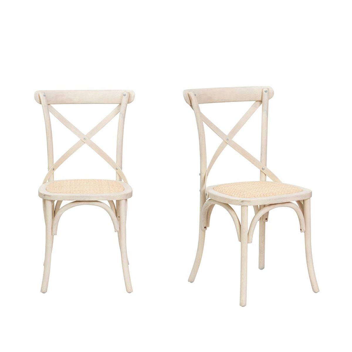 MEYA MUEBLES - Pack 2 unidades Silla Crossback Blanca