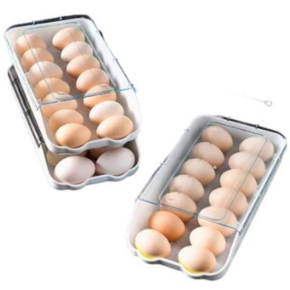 OEM - Pack de 2 Bandejas Organizadoras Porta Huevos Apilable