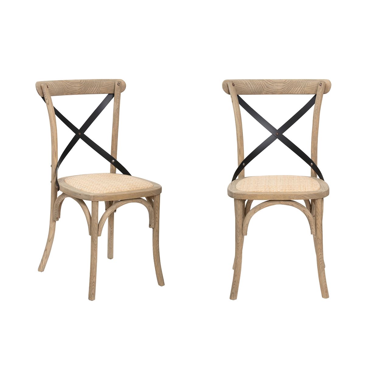 MEYA MUEBLES - Pack x 2 Silla Crossback Respaldo Metálico 88x45x53