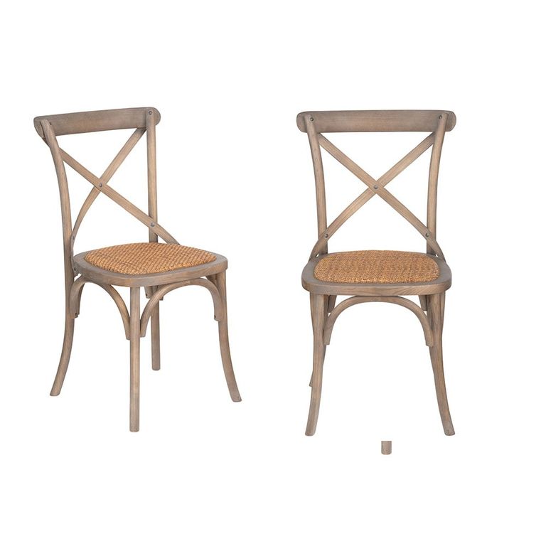 Pack X 2 Silla Crossback Gris Oscura