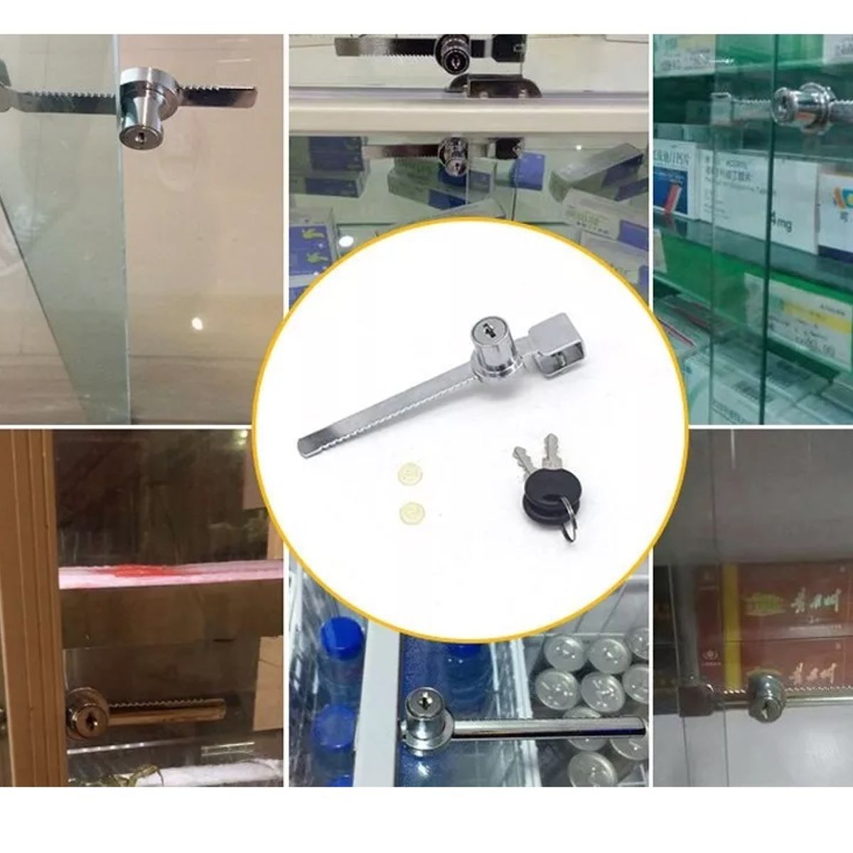 GENERICO - Cerradura Vidrio Puerta Corredera 4 A 6mm 1 Unidad…