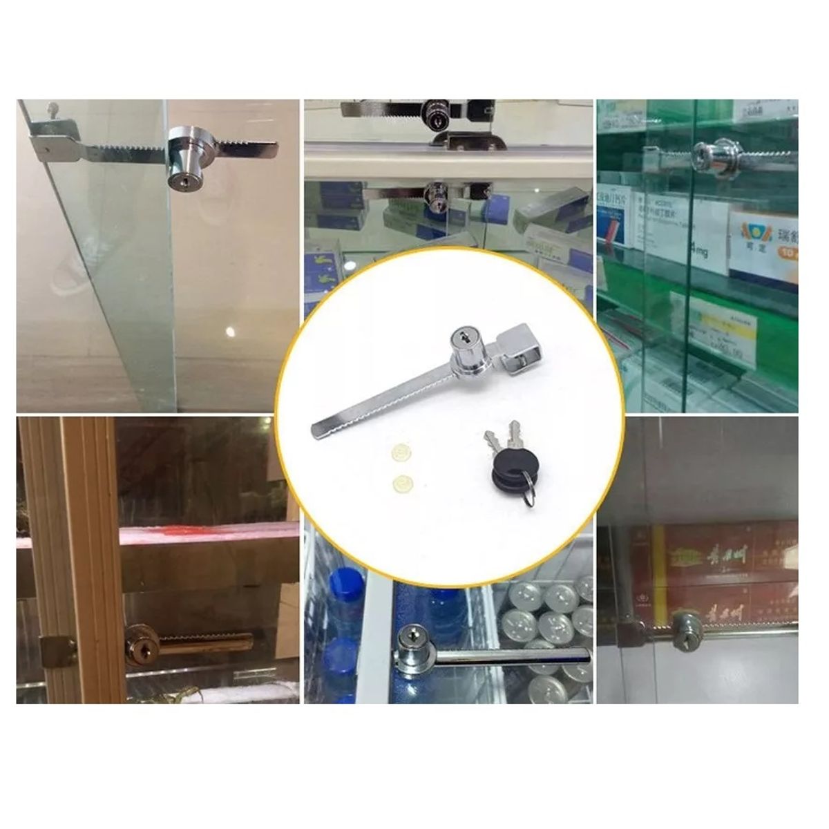 GENERICO - Cerradura Vidrio Puerta Corredera 4 A 6mm 1 Unidad…