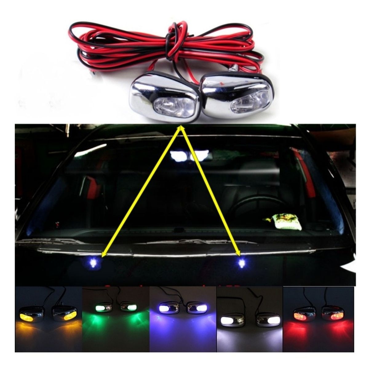 GENERICO - Sapitos Limpiaparabrisas Con Luz Rgb Auto Tuning Universal