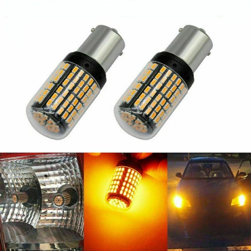 GENERICO - Ampolleta 144 Led Intermitente 1 Contacto Luz De Viraje Amba
