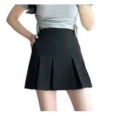 BLWOENS - Falda corta JK de cintura alta para mujeres - Negro