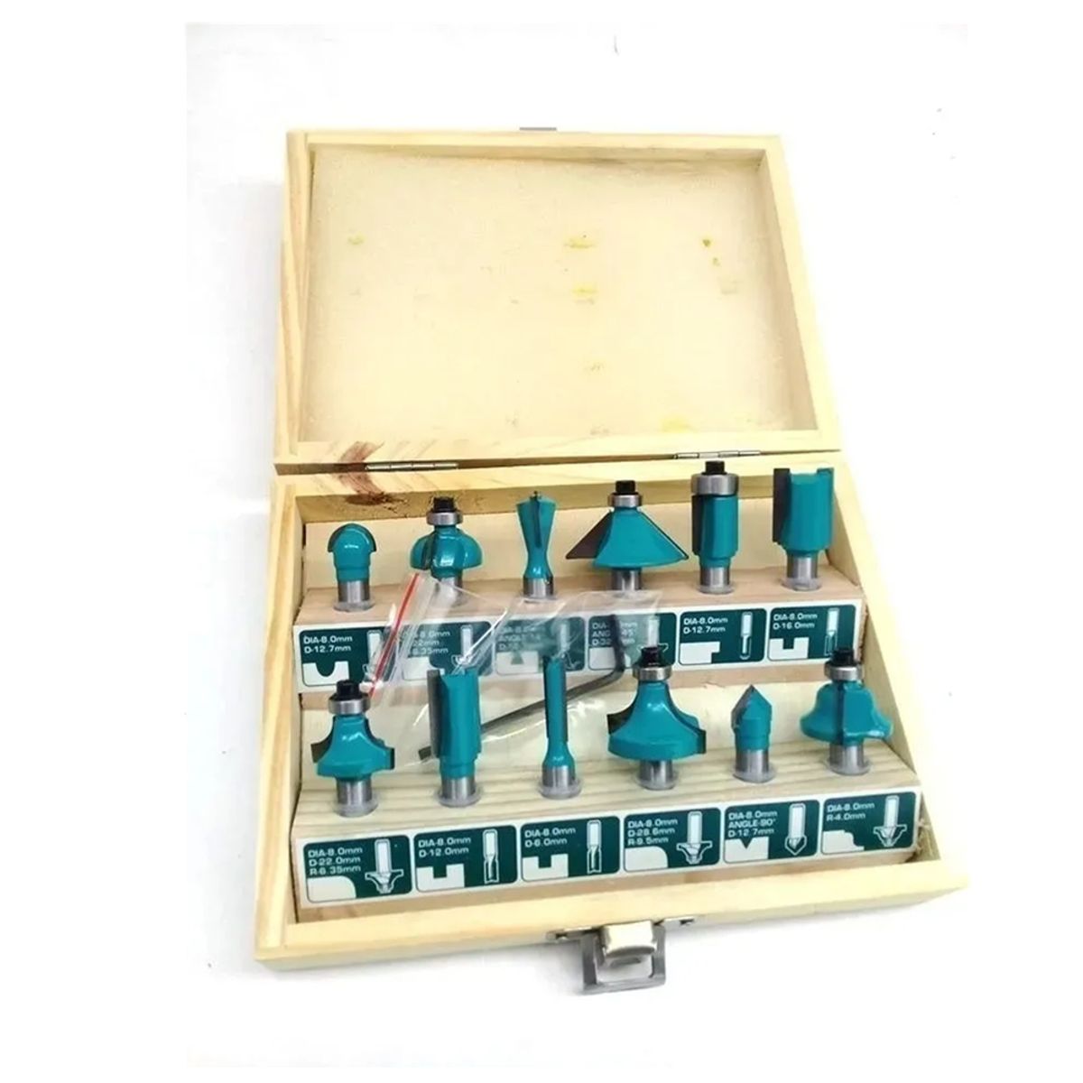 TOTAL TOOLS - Kit Set Juego De Fresas 12 Piezas 6mm Tupi Router