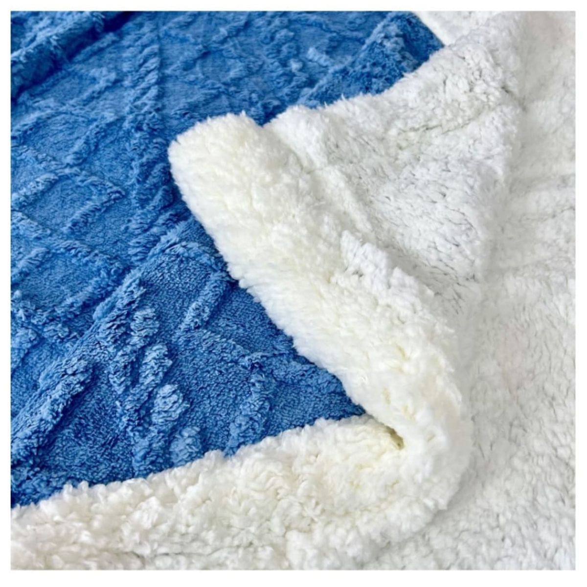 GENERICO - Frazada de Polar - Manta termica con Chiporro 2 plazas Azul