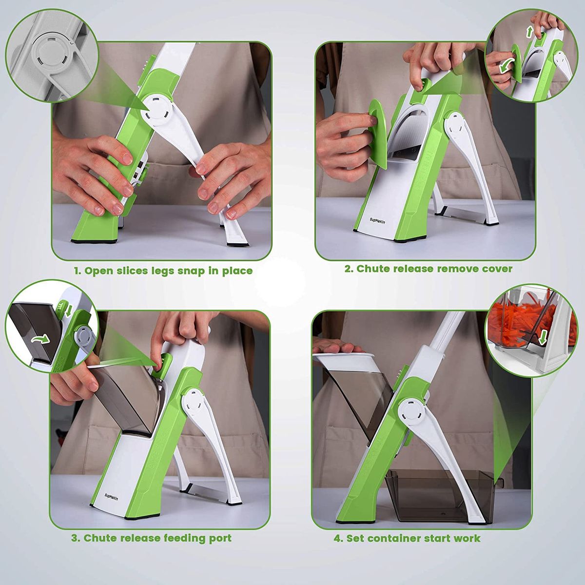 PICADORAS VERTICAL PARA COCINA CORTADOR DE FRUTAS Y VERDURAS VERDE…, marca GENERICO - Foto 2